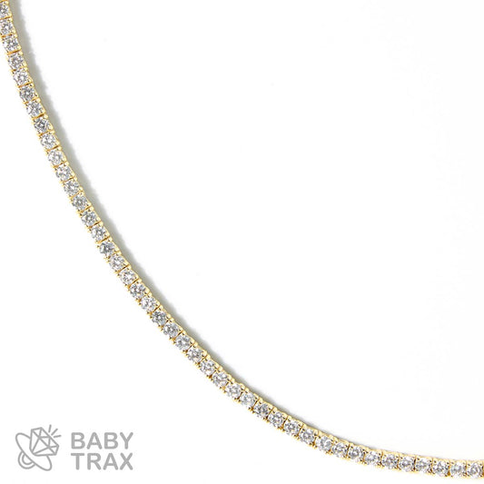 シルバー925 ジルコニア テニスネックレス 3mm 45.5cm YGメッキ 05G2TN-12