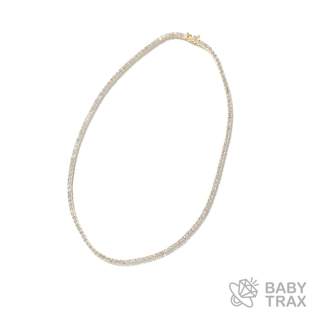 シルバー925 ジルコニア テニスネックレス 3mm 45.5cm YGメッキ 05G2TN-12