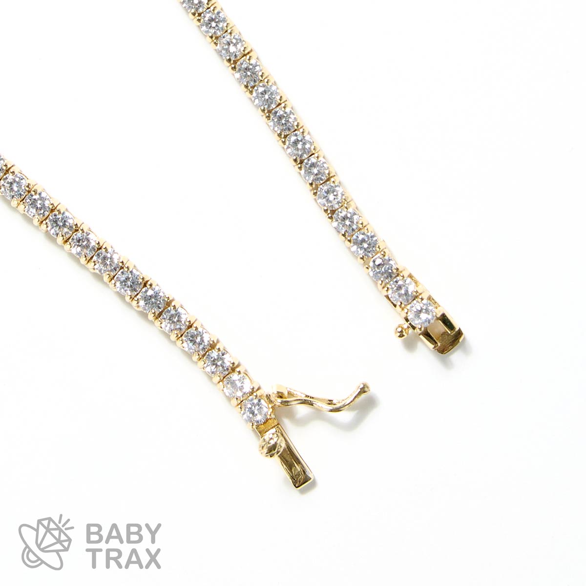 シルバー925 ジルコニア テニスネックレス 3mm 45.5cm YGメッキ 05G2TN-12