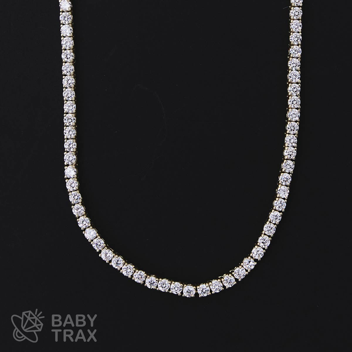 シルバー925 ジルコニア テニスネックレス 3mm 45.5cm YGメッキ 05G2TN-12