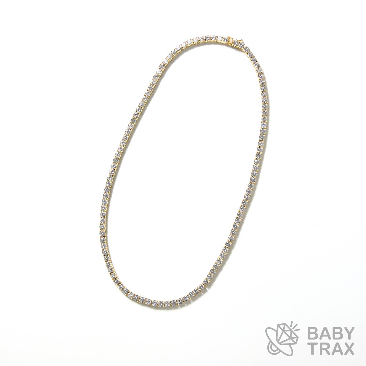 シルバー925 ジルコニア テニスネックレス 4mm 45.5cm YGメッキ 05G2TN-21