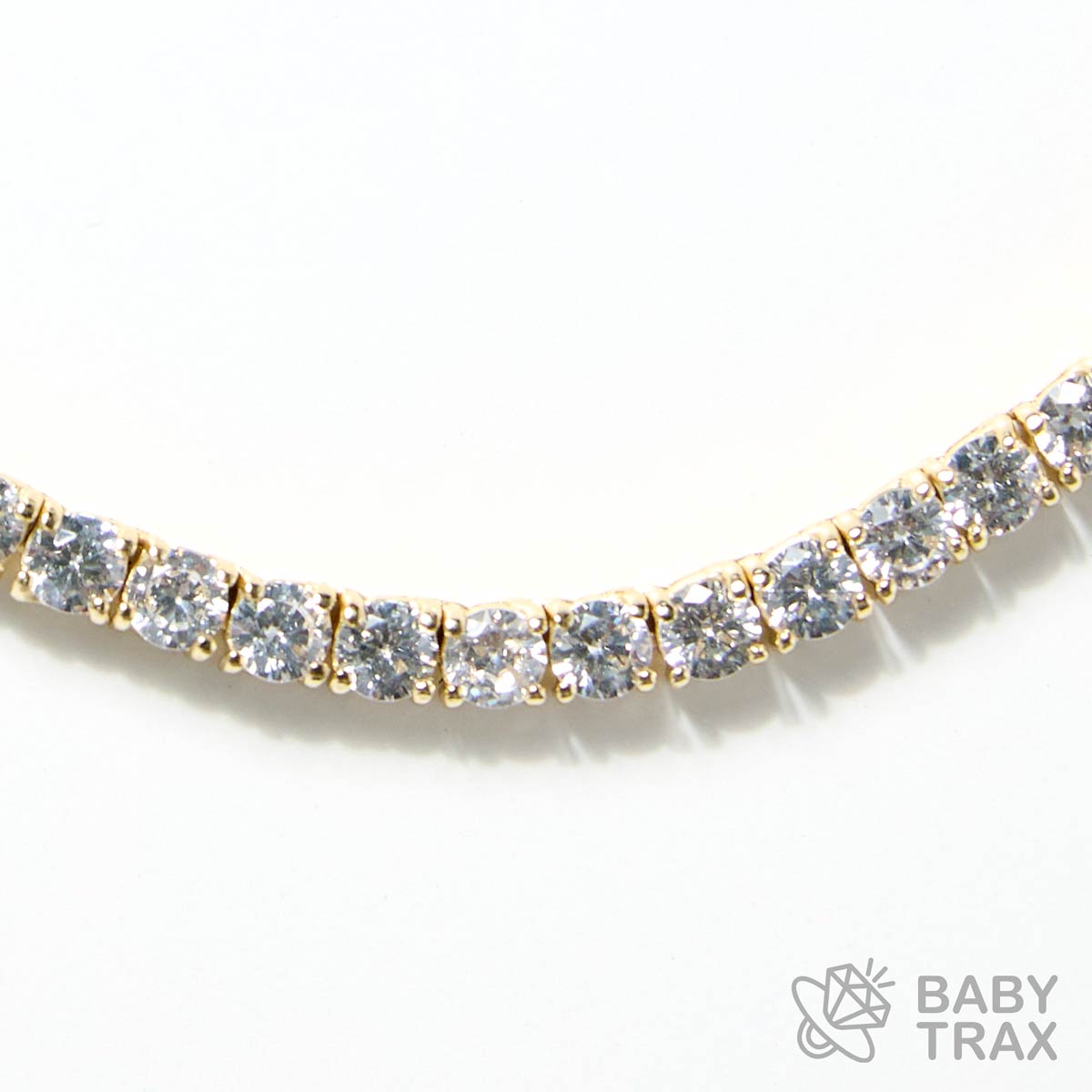 シルバー925 ジルコニア テニスネックレス 4mm 45.5cm YGメッキ 05G2TN-21