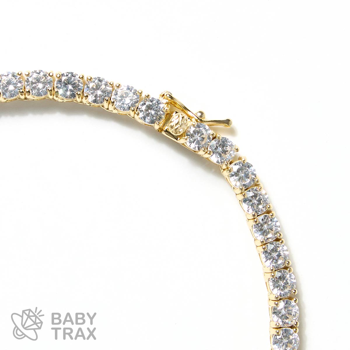 シルバー925 ジルコニア テニスネックレス 4mm 45.5cm YGメッキ 05G2TN-21