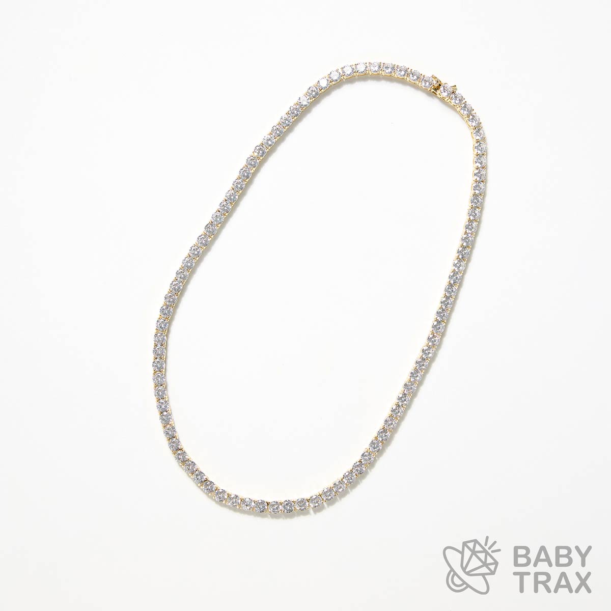 シルバー925 ジルコニア テニスネックレス 5mm 45.5cm YGメッキ 05G2TN-32