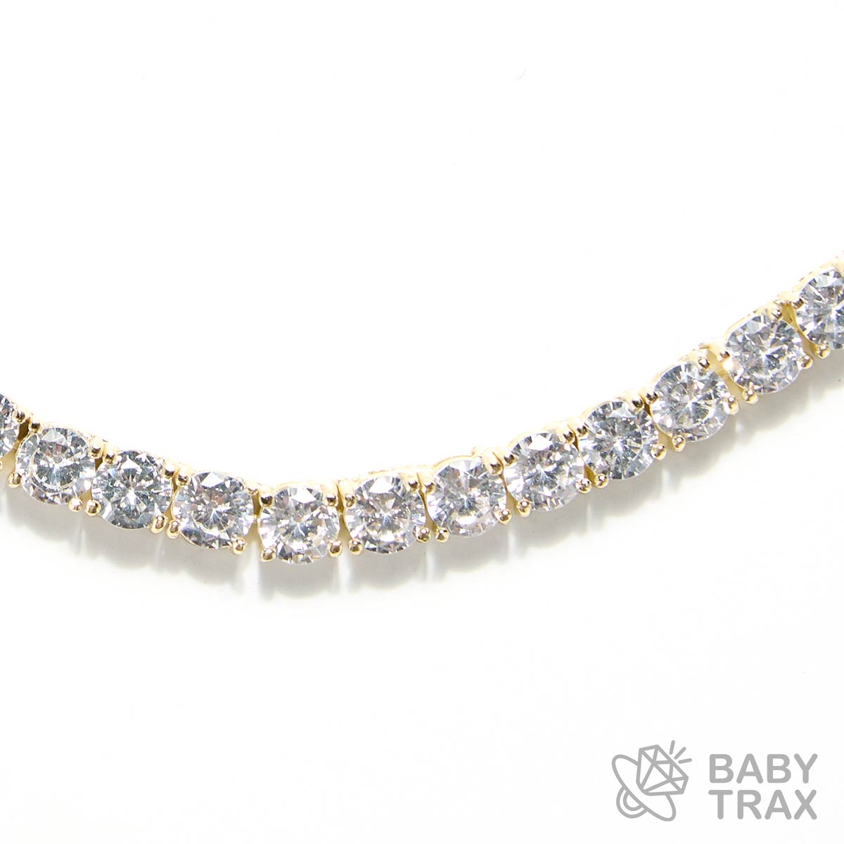 シルバー925 ジルコニア テニスネックレス 5mm 45.5cm YGメッキ 05G2TN-32