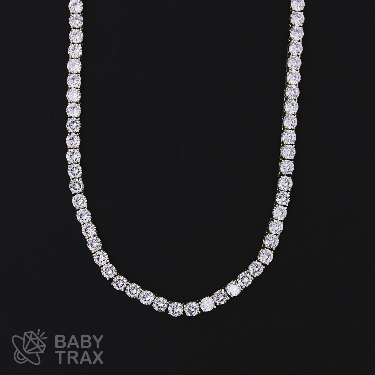シルバー925 ジルコニア テニスネックレス 5mm 45.5cm YGメッキ 05G2TN-32