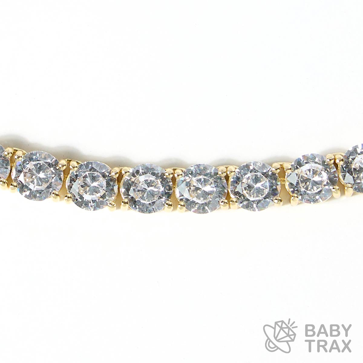BABYシルバー925 ジルコニア テニスネックレス 6mm 45.5cm YGメッキ 05G2TN-43