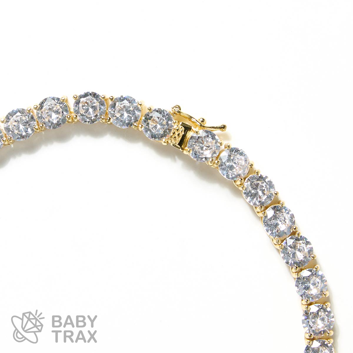 BABYシルバー925 ジルコニア テニスネックレス 6mm 45.5cm YGメッキ 05G2TN-43
