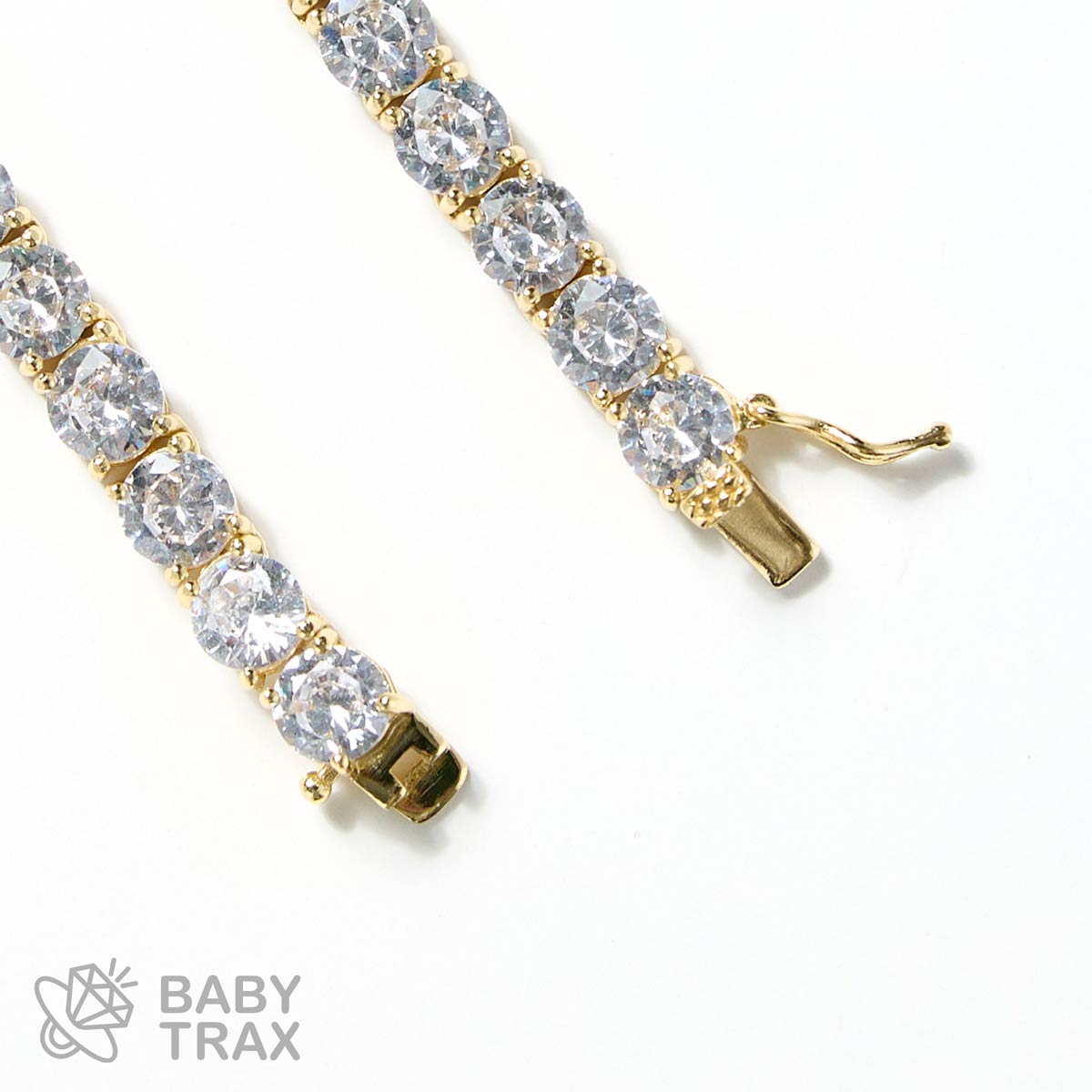 BABYシルバー925 ジルコニア テニスネックレス 6mm 45.5cm YGメッキ 05G2TN-43