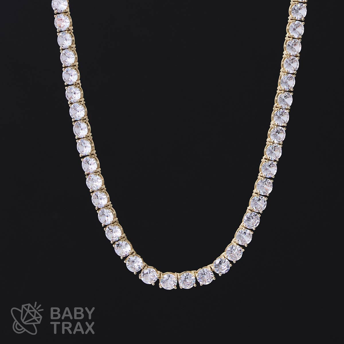 BABYシルバー925 ジルコニア テニスネックレス 6mm 45.5cm YGメッキ 05G2TN-43