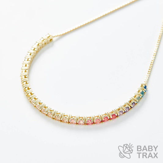 マルチカラーブレスレット YG 925silver ジルコニア長さ240mm 幅2mm 4BL1