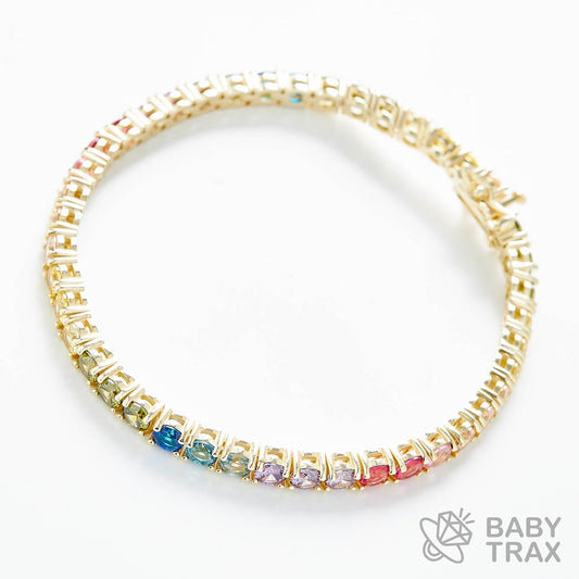 マルチカラーテニスブレスレット YG 925silver ジルコニア長さ180mm 幅4mm 4BL3