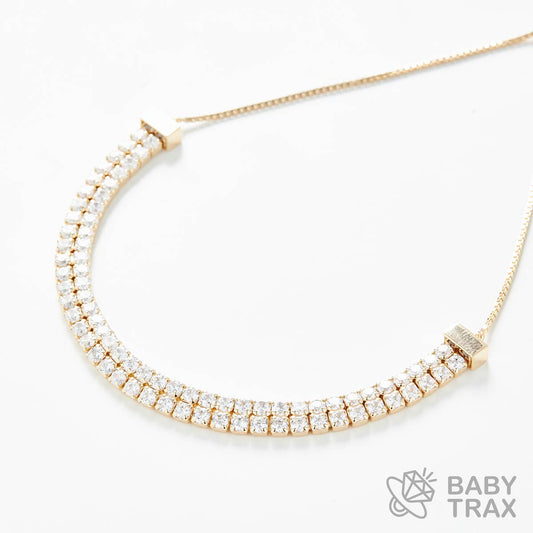 2列アジスター付き テニスブレスレット YG 925silver ジルコニア長さ265mm 幅5mm 4BL6