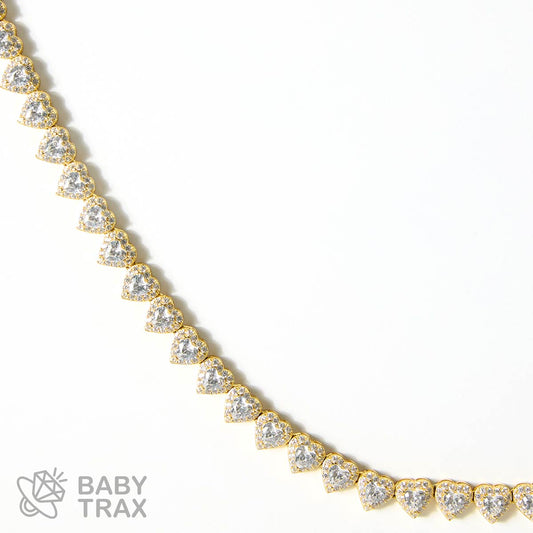 ハートネックレス ジルコニア 925slv YG 51cm 7mm 4 NL5