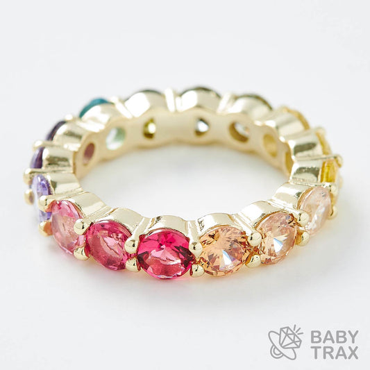 マルチカラーエタニティーリング 9号 YG 925silver ジルコニア長さ009mm 幅4mm 4RG20