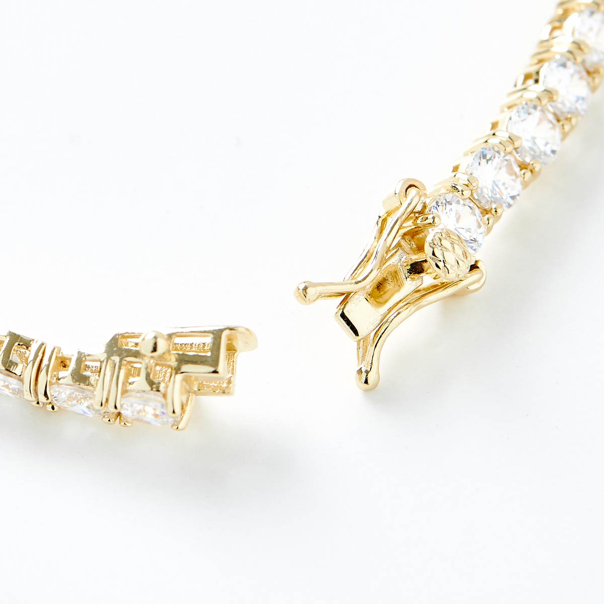 テニスブレスレット YG 925silver ジルコニア長さ175mm 幅4mm 4TB6