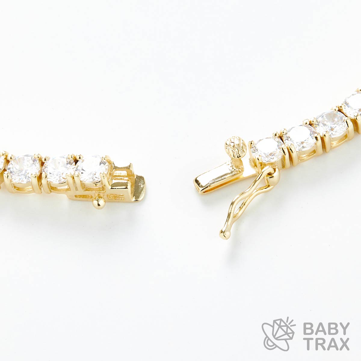 テニスチェーン ネックレス YG 925silver ジルコニア長さ510mm 幅4mm 4TN11