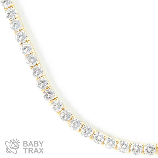 テニスチェーン ネックレス YG 925silver ジルコニア長さ510mm 幅5mm 4TN13