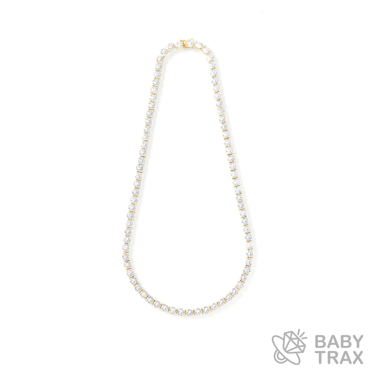 テニスチェーン ネックレス YG 925silver ジルコニア長さ505mm 幅7mm 4TN15