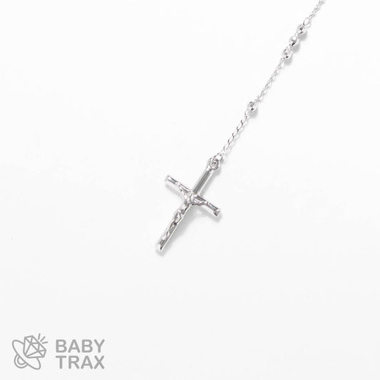 ロザリオネックレス  WGメッキ シルバー 925 43㎝  7g BT0372