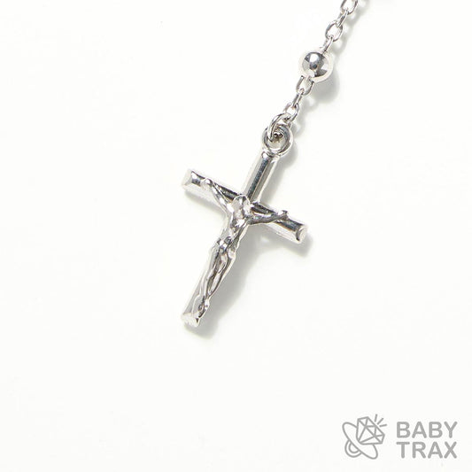 ロザリオネックレス  WGメッキ シルバー 925 33㎝  15g BT0452