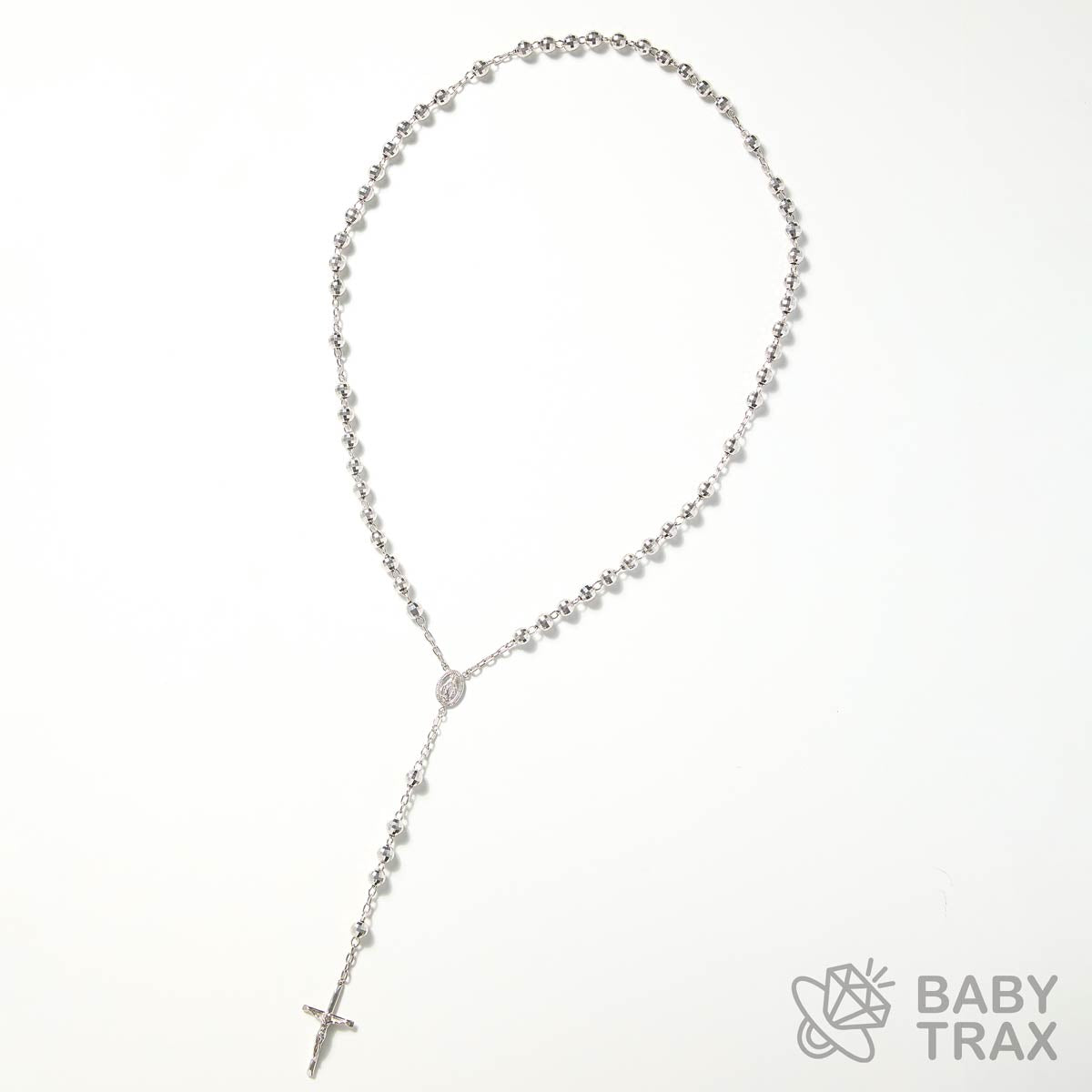 ロザリオネックレス WGメッキ シルバー 925 49㎝ 38g BT0461