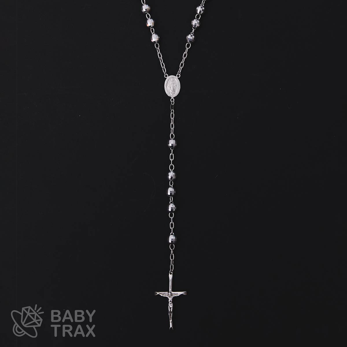 ロザリオネックレス WGメッキ シルバー 925 49㎝ 38g BT0461