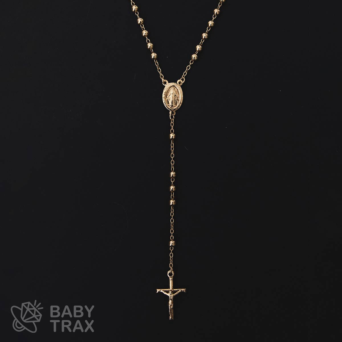 ロザリオネックレス YGメッキ シルバー 925 35㎝ 15g BT0468