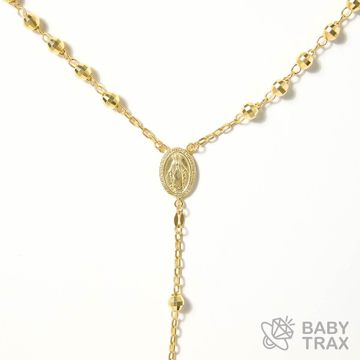 ロザリオネックレス YGメッキ シルバー 925 BT0481 50㎝ 18g