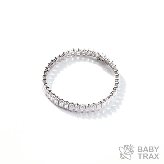 エメラルドカットジルコニア ブレスレット シルバー 長さ18cm TB15