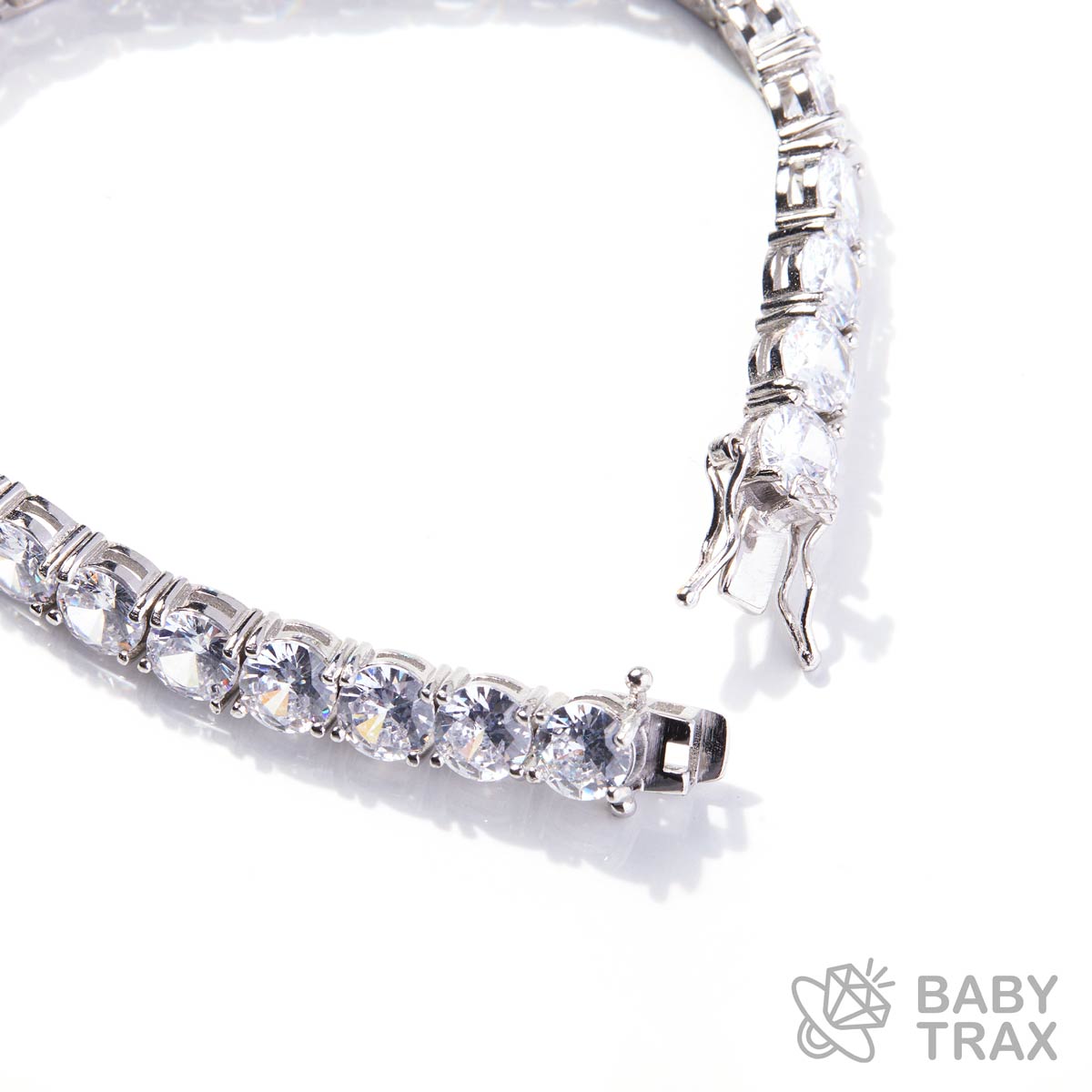 ジルコニア テニスブレスレット ホワイトゴールドメッキ シルバー925