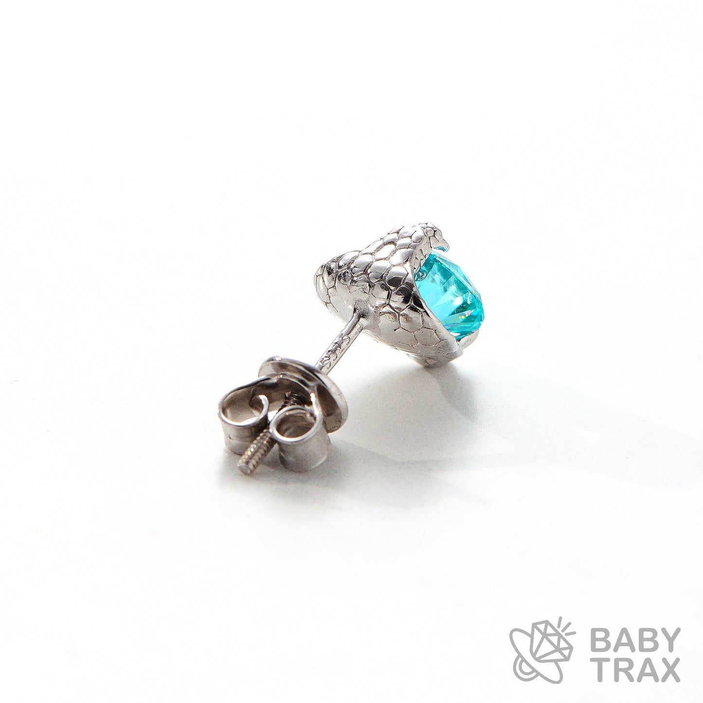 BABY シルバー925 モアサナイト ブルースネイクピアス【両耳用】ピアスセット