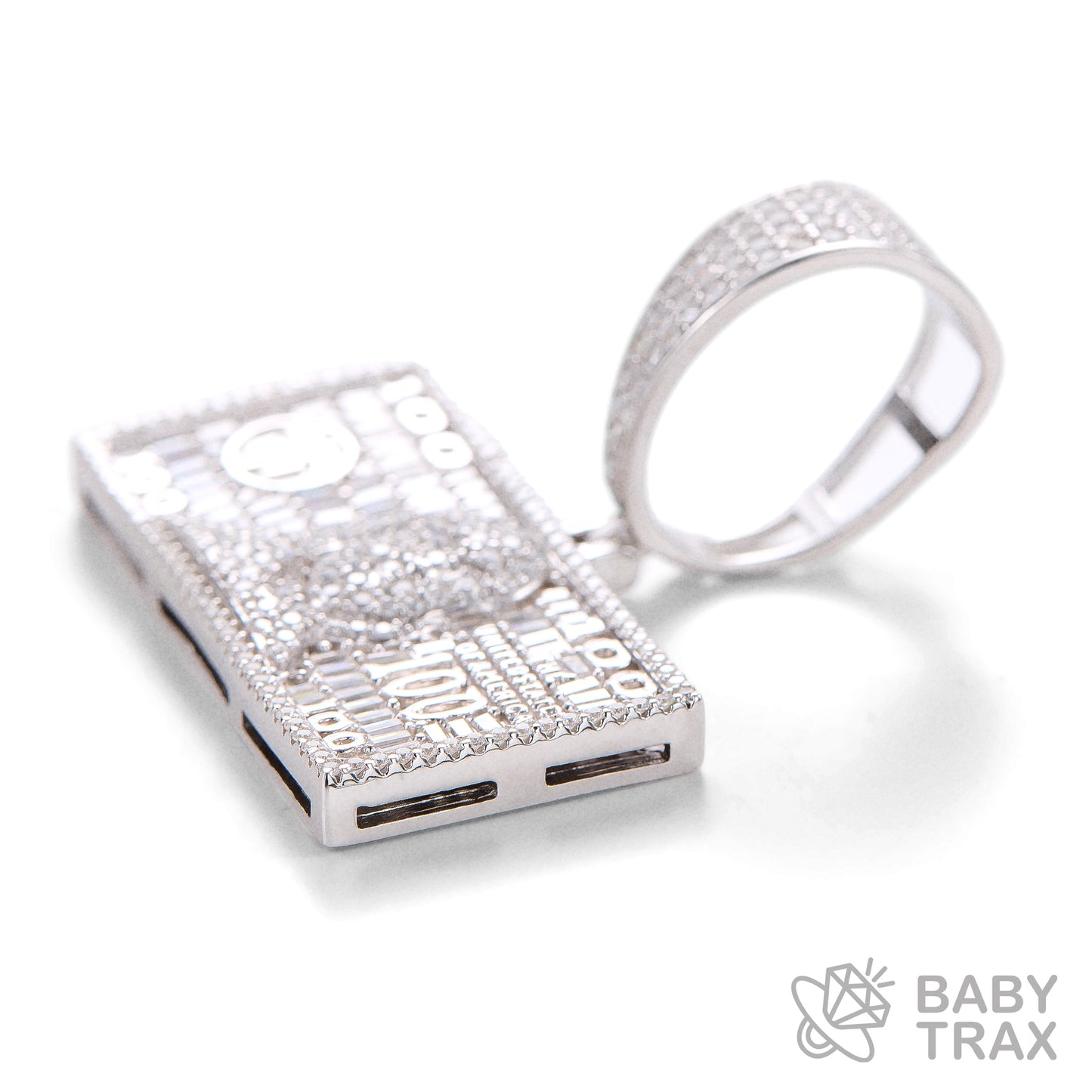 BABY シルバー925 モアサナイト ドル札ペンダントトップ WG