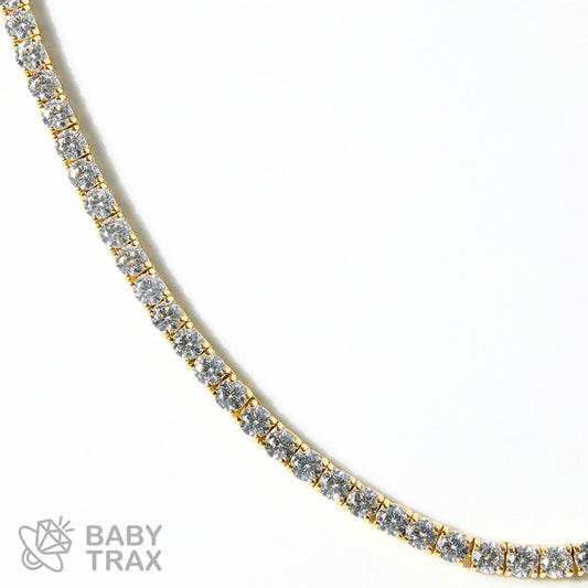 シルバー925 ジルコニア テニスネックレス 4mm 45.5cm YGメッキ 05G2TN-21