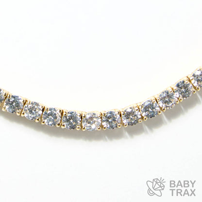 シルバー925 ジルコニア テニスネックレス 4mm 45.5cm YGメッキ 05G2TN-21