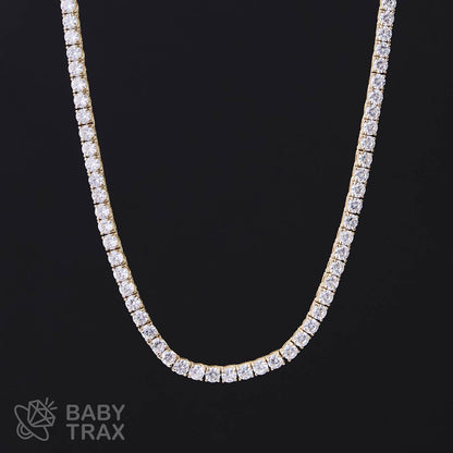 シルバー925 ジルコニア テニスネックレス 4mm 45.5cm YGメッキ 05G2TN-21