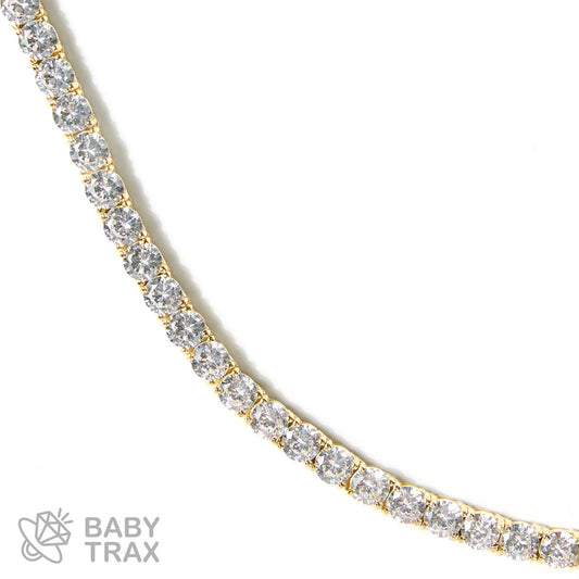 シルバー925 ジルコニア テニスネックレス 5mm 45.5cm YGメッキ 05G2TN-32
