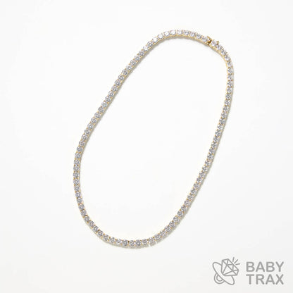 シルバー925 ジルコニア テニスネックレス 5mm 45.5cm YGメッキ 05G2TN-32