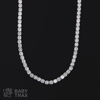 シルバー925 ジルコニア テニスネックレス 5mm 45.5cm YGメッキ 05G2TN-32