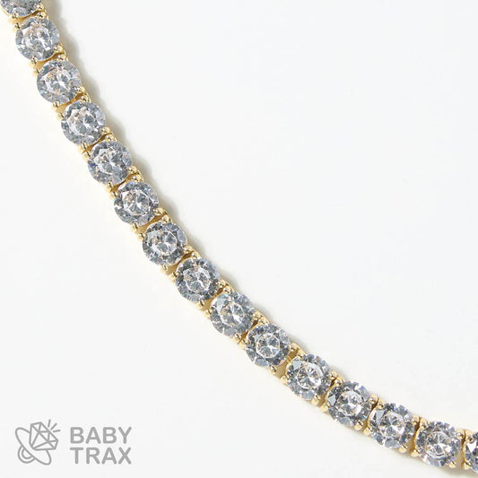 BABYシルバー925 ジルコニア テニスネックレス 6mm 45.5cm YGメッキ 05G2TN-43