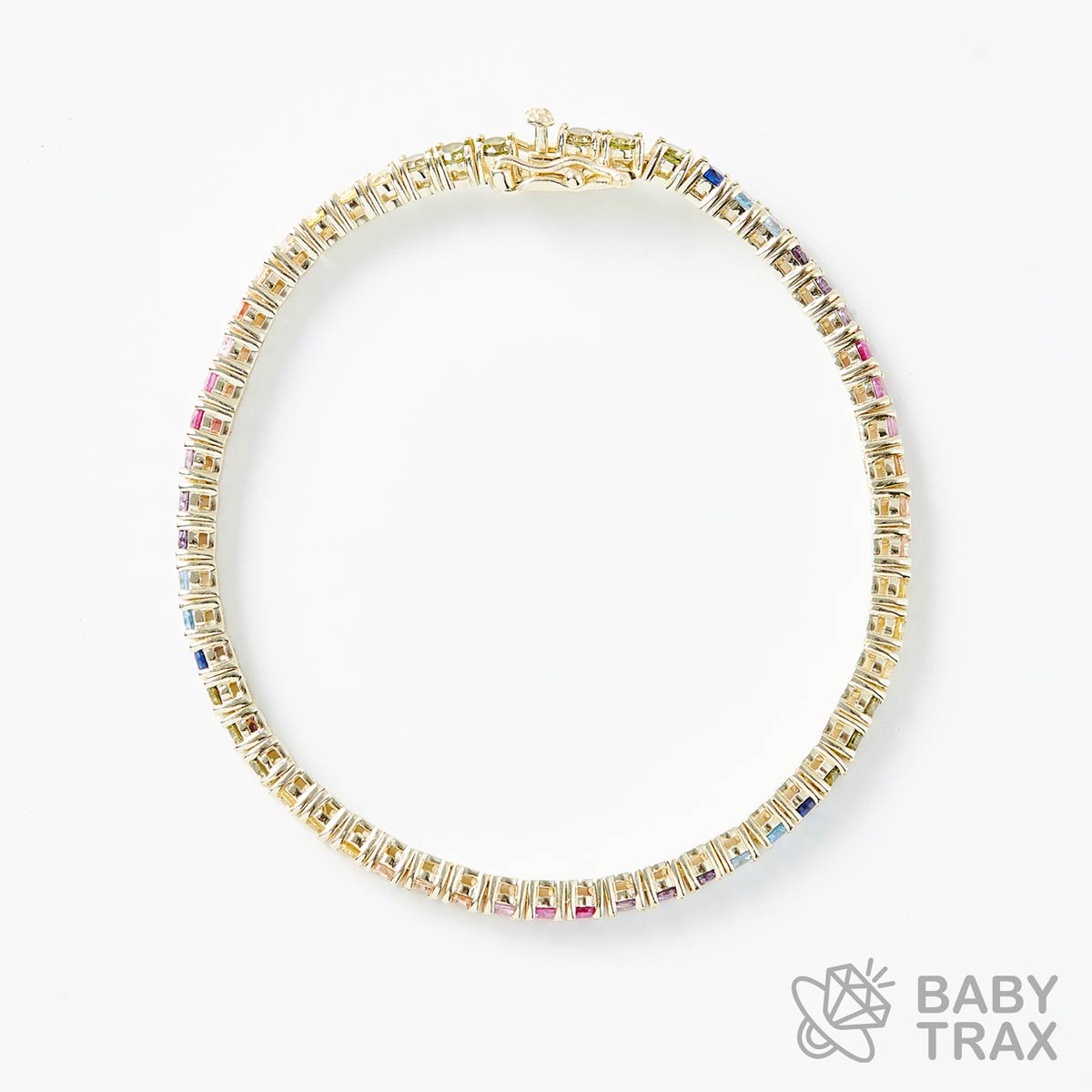 マルチカラーテニスブレス YG 925silver ジルコニア長さ180mm 幅3mm 4BL2