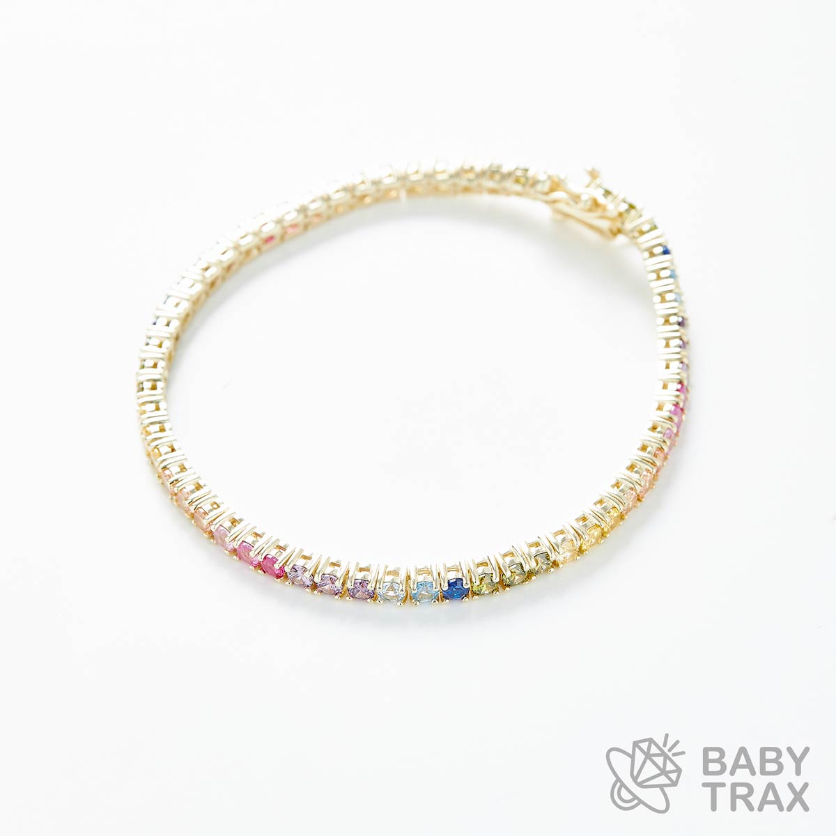 マルチカラーテニスブレス YG 925silver ジルコニア長さ180mm 幅3mm 4BL2