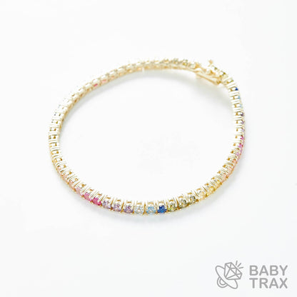 マルチカラーテニスブレス YG 925silver ジルコニア長さ180mm 幅3mm 4BL2