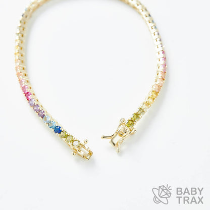 マルチカラーテニスブレス YG 925silver ジルコニア長さ180mm 幅3mm 4BL2