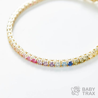 マルチカラーテニスブレス YG 925silver ジルコニア長さ180mm 幅3mm 4BL2