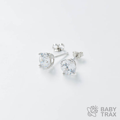 シルバーピアス WG 925silver ジルコニア長さ000mm 幅7mm 4PC3