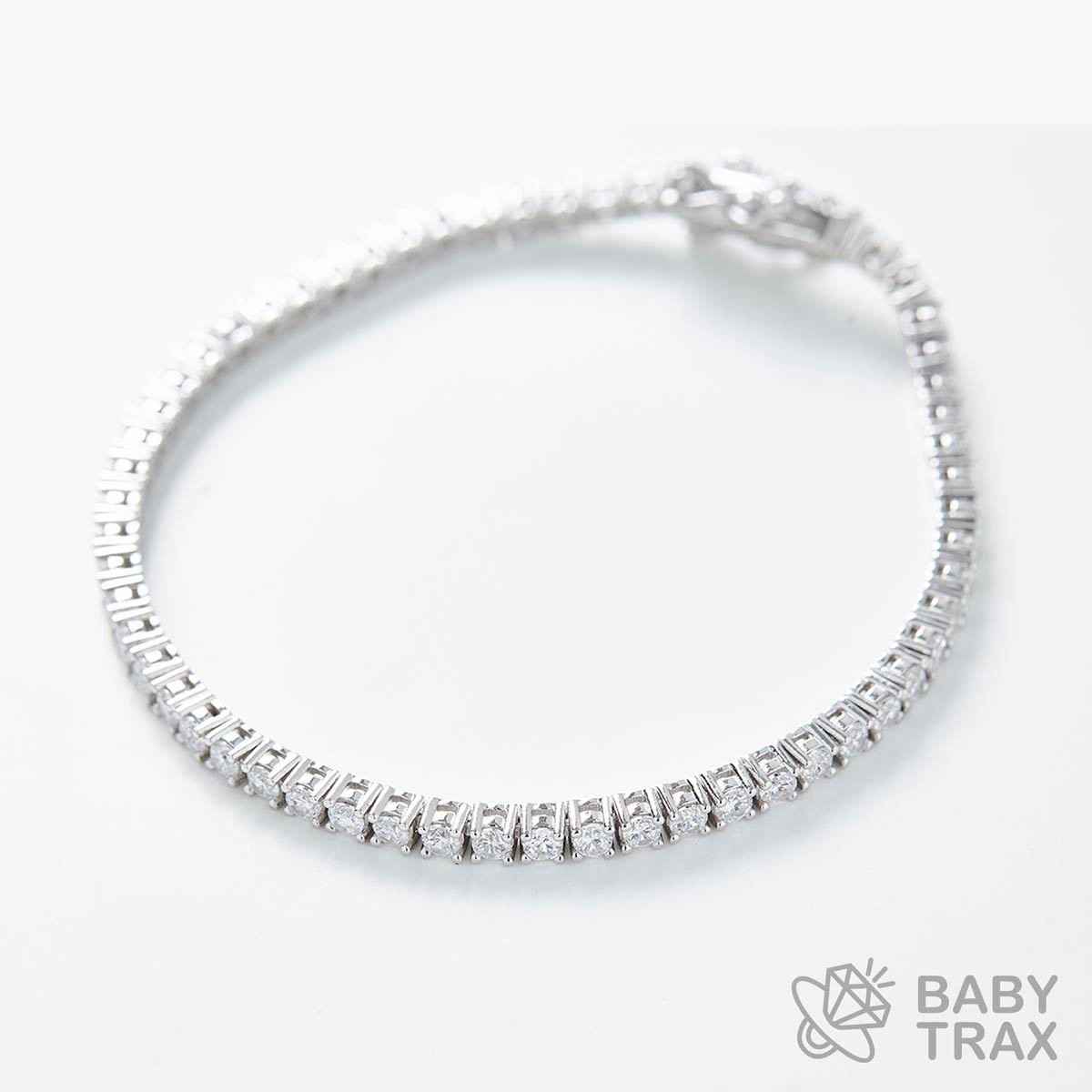 テニスブレスレット WG 925silver ジルコニア長さ175mm 幅3mm 4TB1