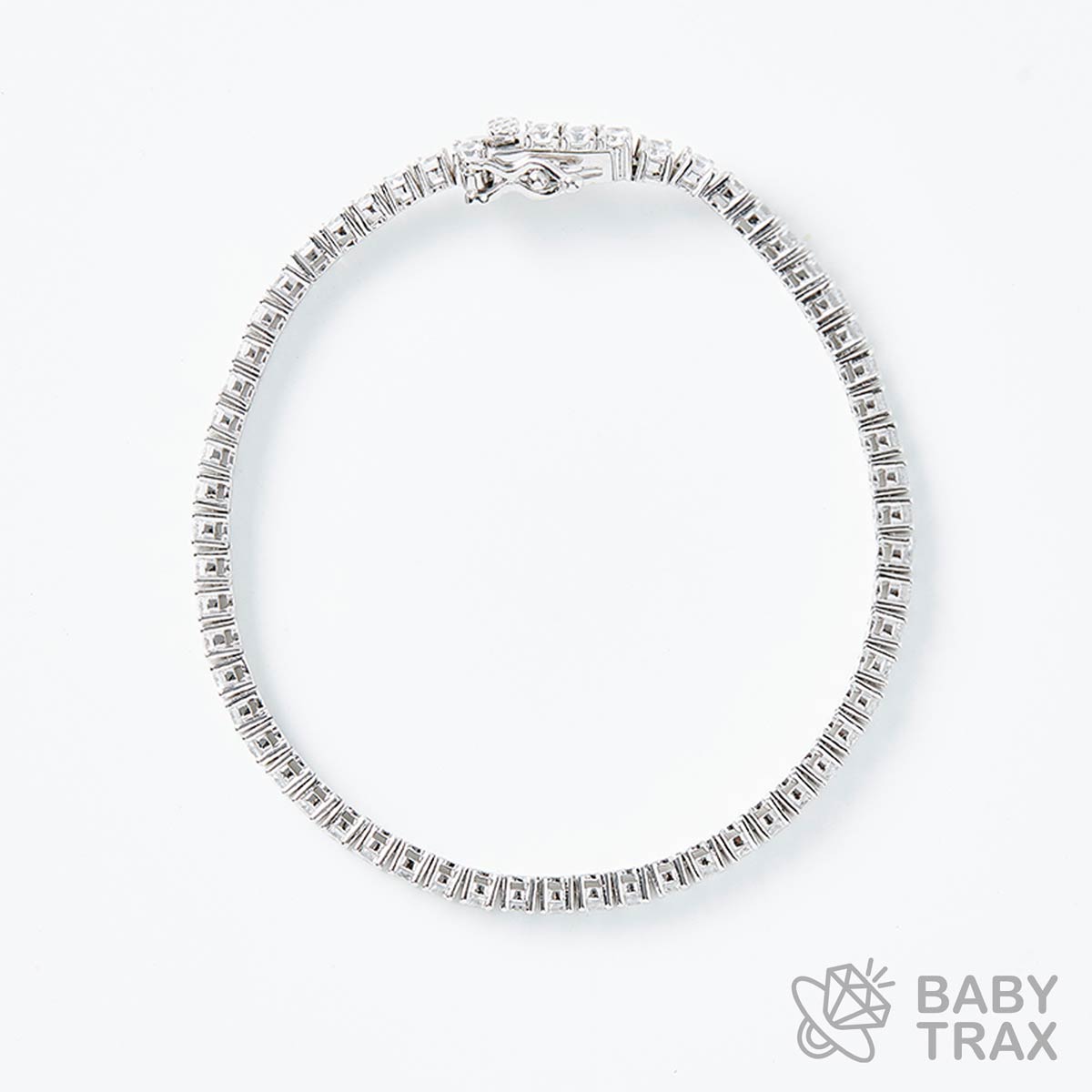 テニスブレスレット WG 925silver ジルコニア長さ175mm 幅3mm 4TB1