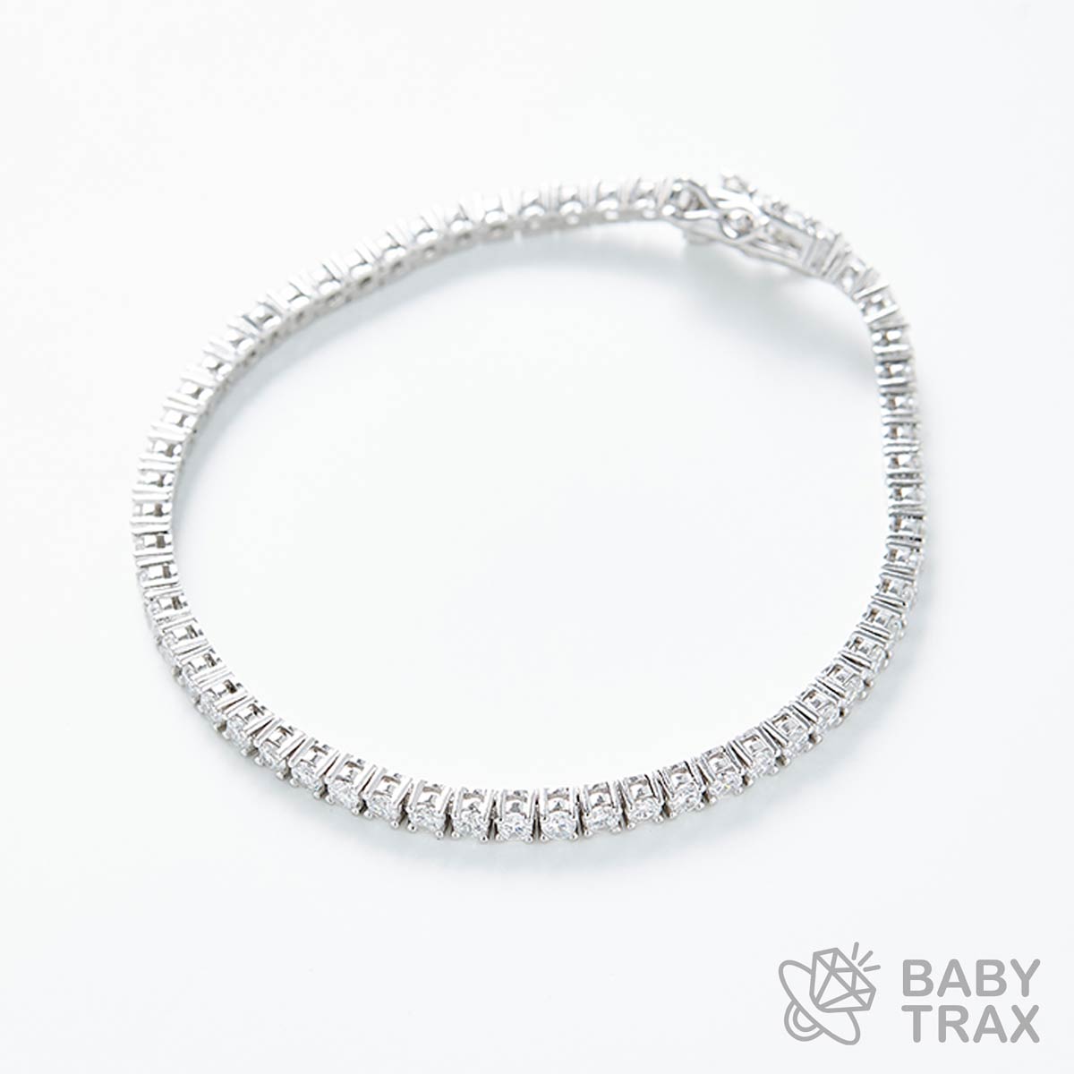 テニスブレスレット WG 925silver ジルコニア長さ175mm 幅3mm 4TB1