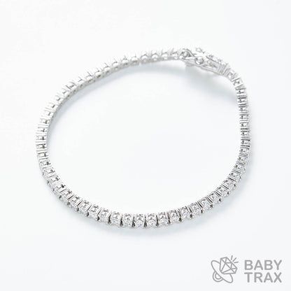 テニスブレスレット WG 925silver ジルコニア長さ175mm 幅3mm 4TB1